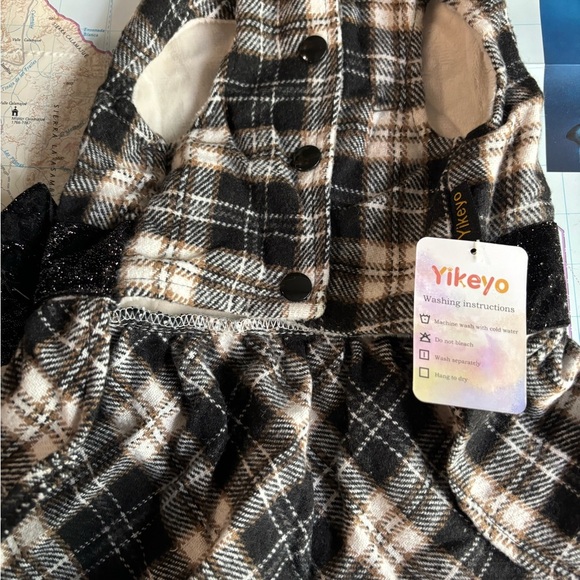 Dress Plaid Dog Sweaters for Small Dogs Girl Winter Pet Dress Small Dog Outfits - Picture 8 of 9
